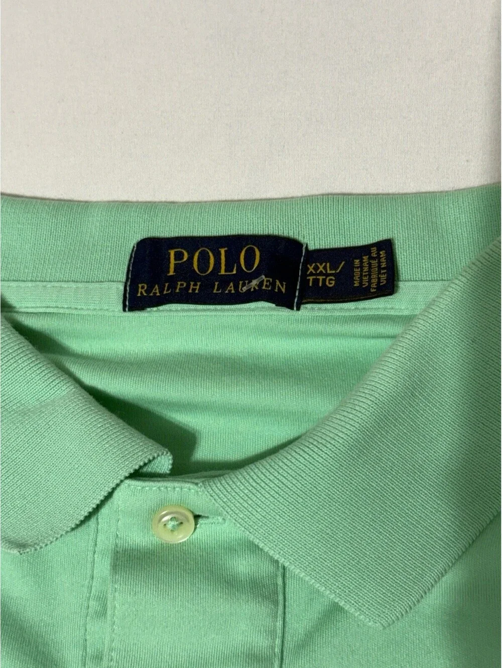 Polo Ralph Lauren Green Custom Slim Fit Pink Pony Polo Shirt Men’s Size XXL